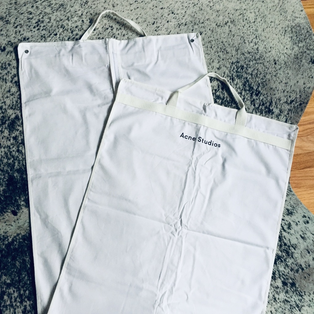 ACNE STUDIOS White Black Garment Clothing Bag GB
